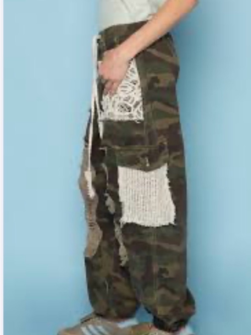 POL Camo Joggers with White Crochet Patches - Picture 7 of 7
